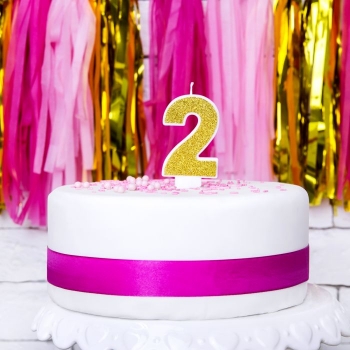 Number Candle - 2 - Gold